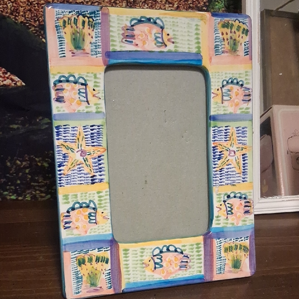Colorful Fish and Starfish Picture Frame